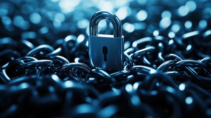 Leinwandbilder - The importance of security a visual representation of a lock amidst chains symbolizing protection and safety