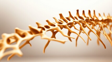 Aufkleber - Intricate structure of a spinal vertebra highlighting the complexity of the skeletal system in biomechanics and anatomy