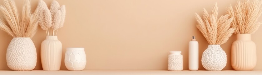 Poster - Elegant neutral decor a minimalist showcase of natural textures and shapes in earthy tones