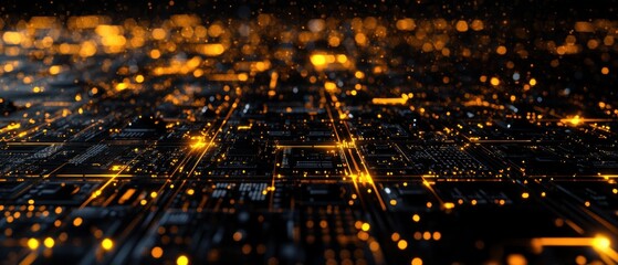 Leinwandbilder - Exploring the intricate patterns of technology and innovation through a vibrant digital landscape