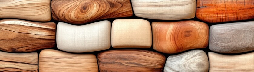 Aufkleber - Exploring the natural beauty of textured wooden stones a visual journey through organic patterns and colors