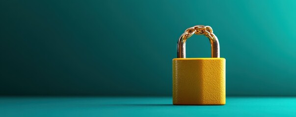 Aufkleber - Exploring the concept of security the significance of a yellow padlock on a vibrant background