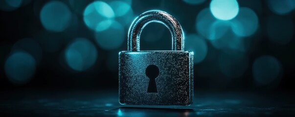 Fototapete - Exploring the concept of security and protection through a striking metallic lock image