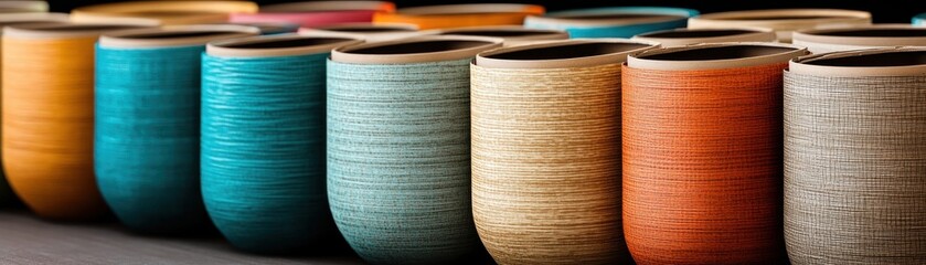 Poster - A colorful array of textured vases showcasing modern artistry and design in home decor