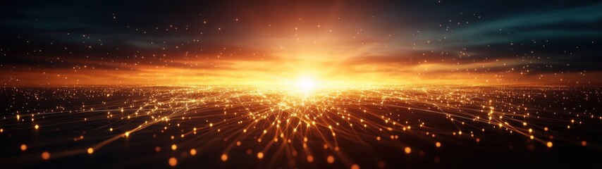 Aufkleber - Radiant horizon a captivating display of light and energy across the expansive landscape