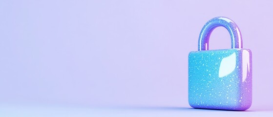 Aufkleber - A stunning 3d representation of a glittering padlock symbolizing security and protection in the digital landscape