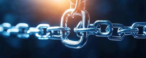 Fototapete - Exploring the significance of metal chains in industry and their role in connecting mechanisms