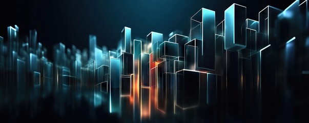 Poster - Digital background, can be used in the description of network abilities, technological processes, digital storages, science, education, etc.