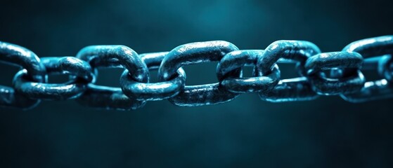 Fototapete - The strength of connection a close-up of interlinked metal chains symbolizing unity and resilience