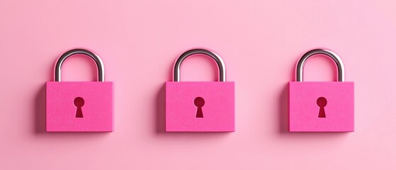 Poster - Exploring the symbolism of pink padlocks a playful take on security and privacy in modern design