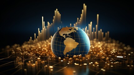 Aufkleber - Economic policy impact on GDP growth with government reports and global market analysis