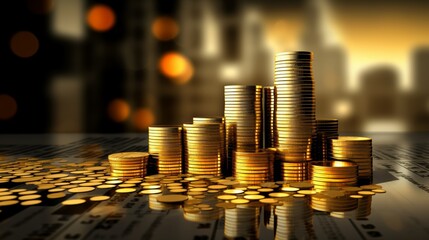Aufkleber - Finance circulation represented by money flow and financial data analysis