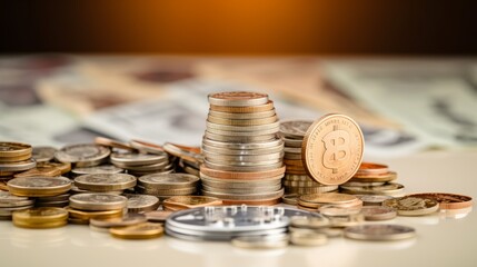 Aufkleber - Financial planning for cash and currency flow with budgeting tools and economic indicators