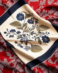 Elegant floral design on luxurious fabric a blend of tradition and modern aesthetics for home decor and fashion accessories