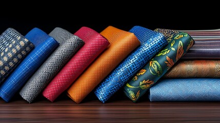 An exquisite collection of vibrant textiles showcasing unique patterns and colors perfect for fashion and interior design