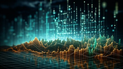Poster - Trends in international trade depicted by increasing line graphs and market data