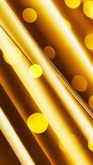 Poster - Golden abstract bokeh background with circles of light, festive and celebratory vibe
