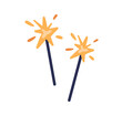 © Good Studio - Sparklers, firework sticks glowing with bright sparks. Festive bengal light for holiday celebration, party. Fire spark on magic wand. Flat graphic vector illustration isolated on white background