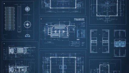 Poster -  Complex Blue Circuit Board Pattern with Microchip Connections, Representing Advanced Electronics, Digital Technology, and Network Systems