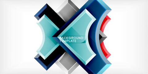 Arrow with round elements. Color geometric shapes background. Vector Illustration For Wallpaper, Banner, Background, Card, Book Illustration, landing page