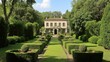 Georgian mansion with a formal garden.