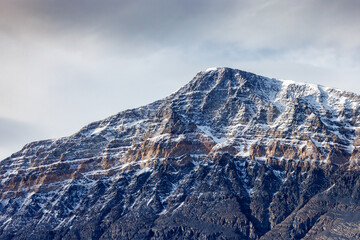 Wall Mural - mountain top and sky in geologfjord, northeast east greenland national park. the peaks are covered w