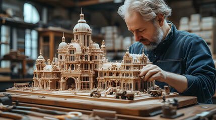 Photo of a 3D Printer Mid-Process, Printing a Detailed Miniature Model, Showcasing Precision Technology, Innovation in Manufacturing, and the Future of Rapid Prototyping and Custom Production
