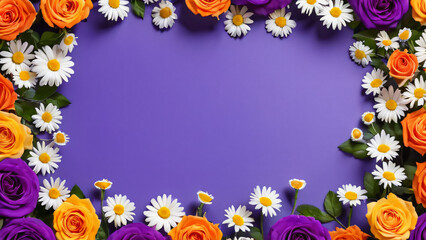 Poster - frame of colorful flowers