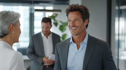 The Business Smiles in Office