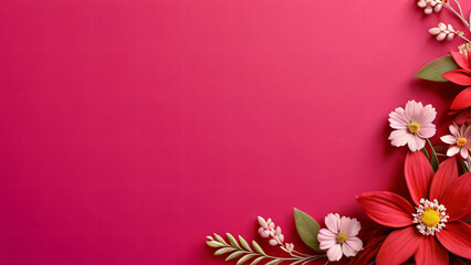 Canvas Print - flowers on wooden background