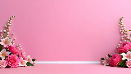 Wall Mural - pink frame