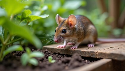 Wall Mural -  Curiosity piqued  A mouses quest for adventure