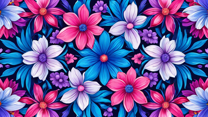 Sticker - seamless floral background