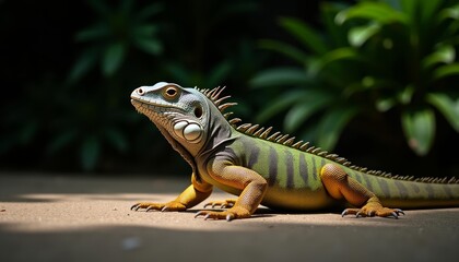 Canvas Print -  Beautiful and exotic iguana in natural habitat