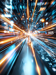 Poster - Dynamic financial forecast presentation navigating digital dashboards for strategic insights in 2025