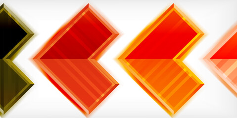 Poster - Arrow symbols created with 3d effects and line texture geometric abstract background