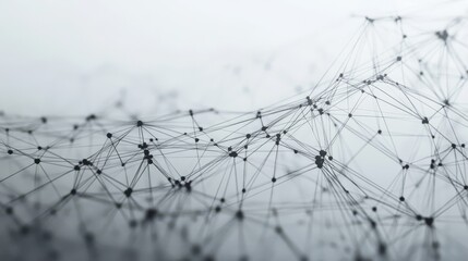 Poster - Abstract Network Connection: A mesmerizing visual of interconnected nodes and lines forming a complex web, symbolizing global networks, data flow, and digital connectivity.  