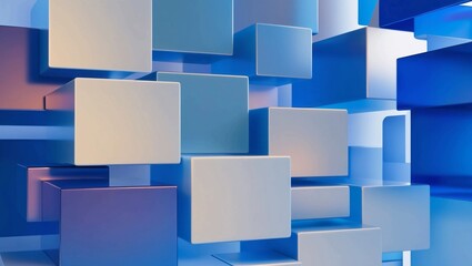 Poster - abstract blue background composition