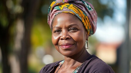 Middle-aged South African woman with casual attire and a friendly look.