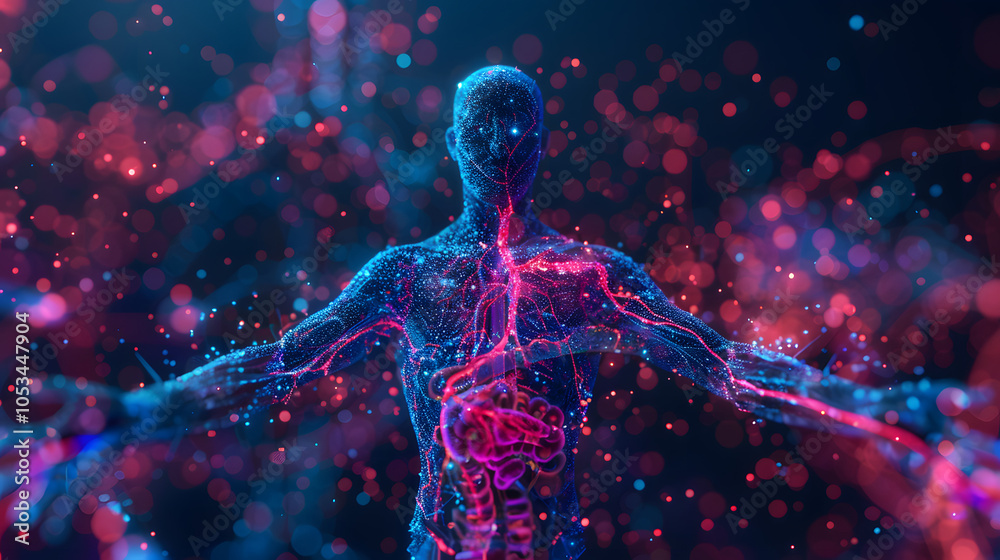 Ilustración de Stock advanced 3d visualization of the human circulatory ...
