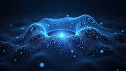 Poster - Abstract Technology Background with Blue Light Effects