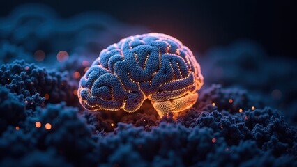 Poster - Glowing Brain Concept with Technology Aesthetics