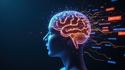 Poster - Futuristic Brain Visualization with AI Concepts