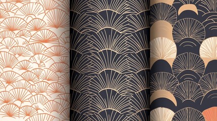 Three different Japanese-inspired patterns.