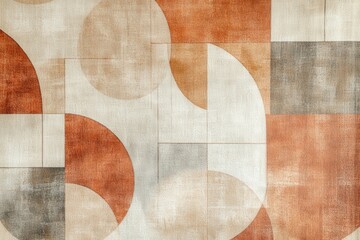 Poster - Geometric pattern with earth tones creates a modern and abstract design, suitable for backgrounds, textures, and decorative projects