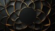 © Zubaria  - A sleek, modern black background with an intricate gold circular pattern radiating outward, giving a sense of luxury and elegance, the design centered with subtle metallic highlights.