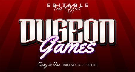 Poster - Dugeon games text effect, typography template vector graphic style