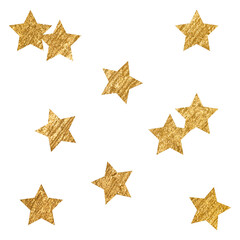 Poster - Png gold sparkly stars sticker, aesthetic shape, transparent background