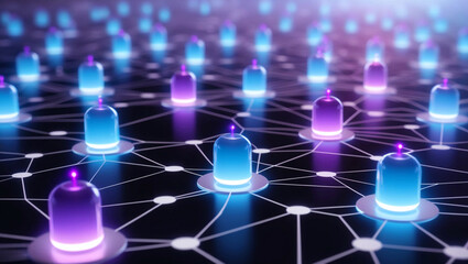 Poster - Sharp view of flowing digital network