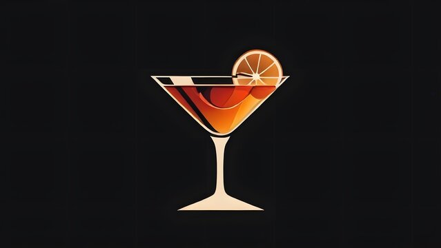 Chic and Distinctive Cocktail Logo Design, orange slice drinks Generated by AI